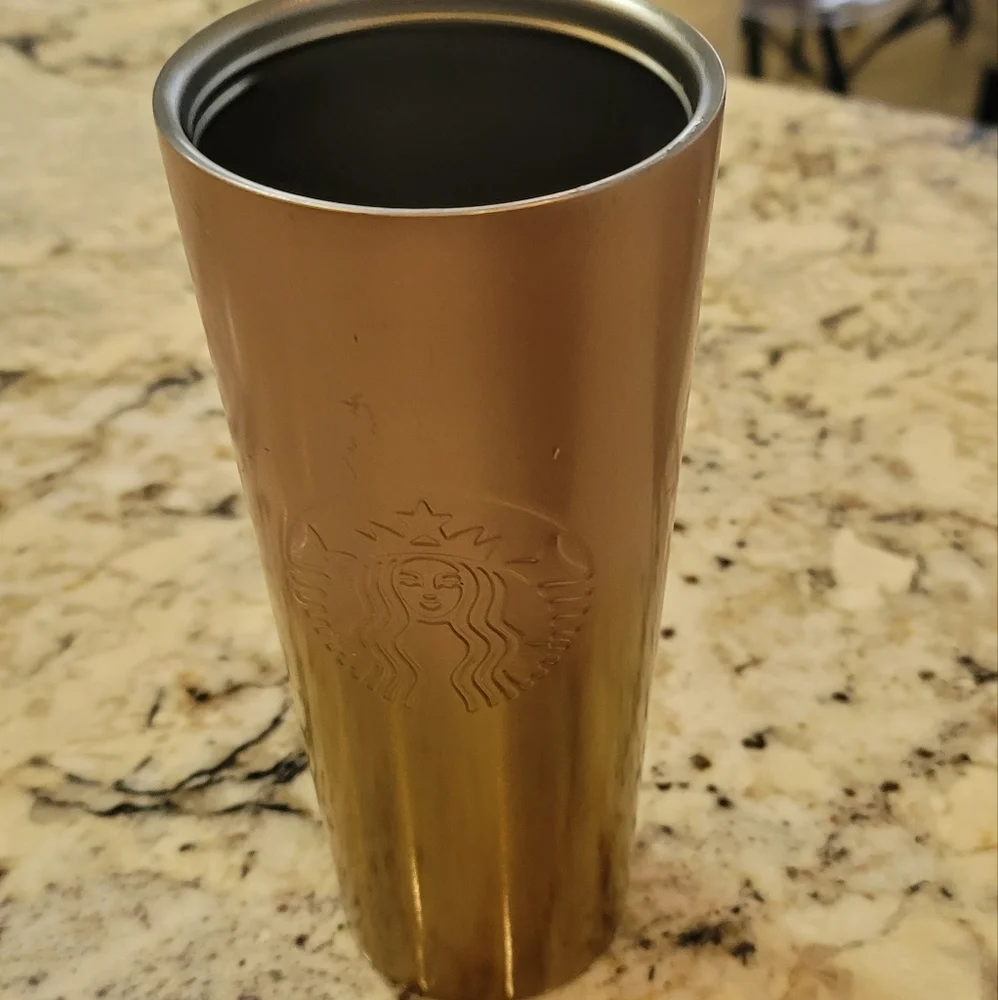 Starbucks Fall Pink Rose Gold Ombre Stainless Steel Venti 24 Oz Cold/Hot Cup